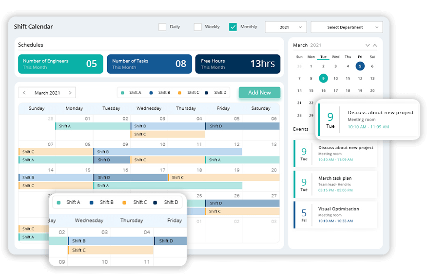Scheduling tasks- Calendar View- Tcard System